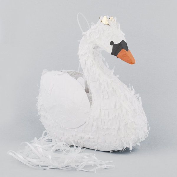  Iridescent Foil White Swan Pinata for Girls Princess