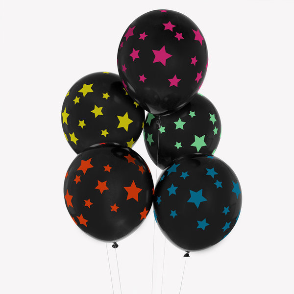 5 Ballons Etoiles disco – Pika's World